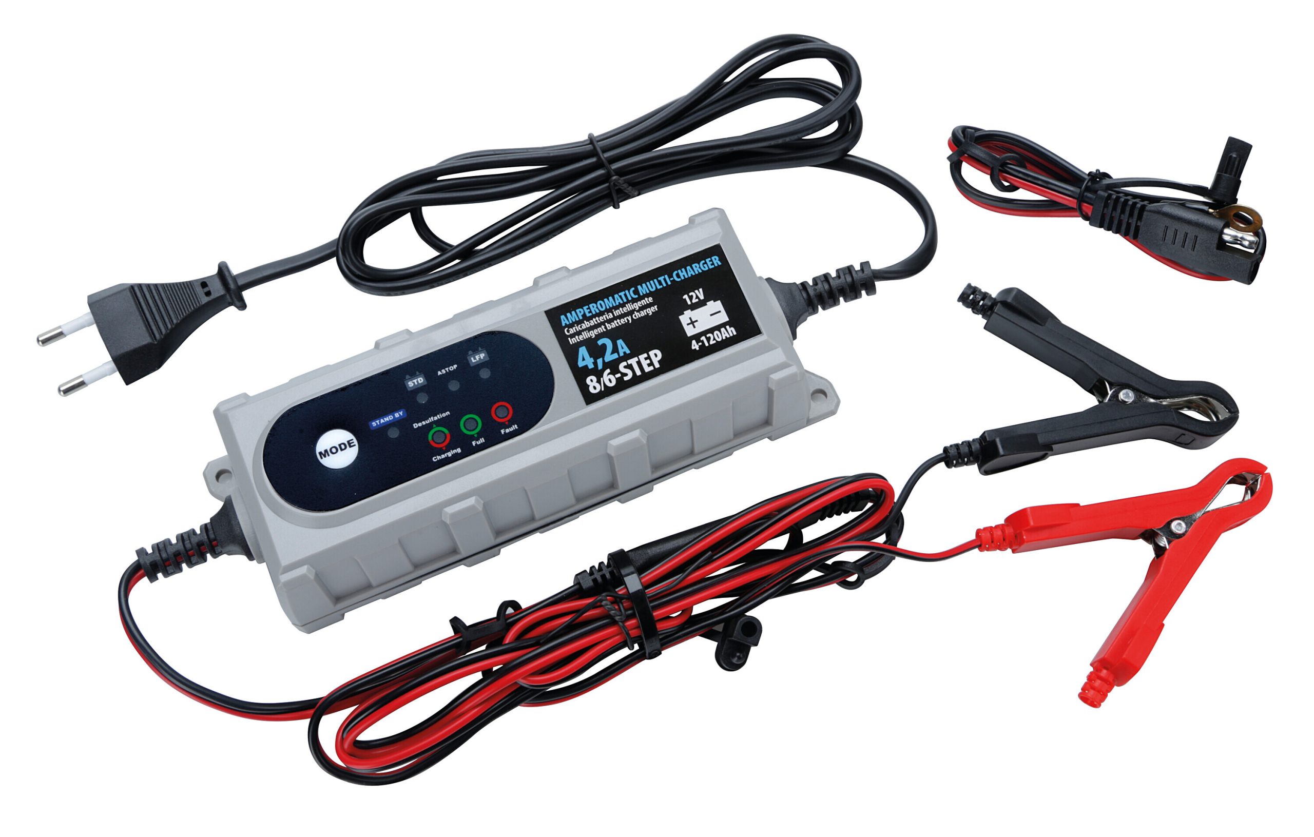 Amperomatic MultI-Charger, Caricabatteria Intelligente, 12v - 4,2a