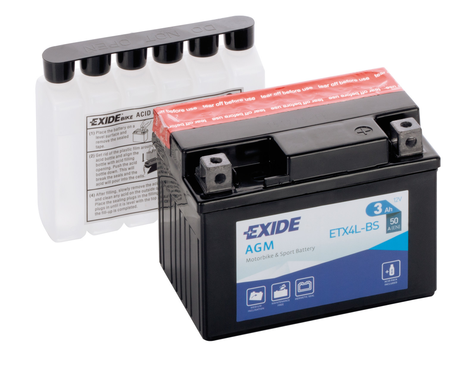 Batteria 12v - Exide Bike Agm - 3 Ah - 50 A