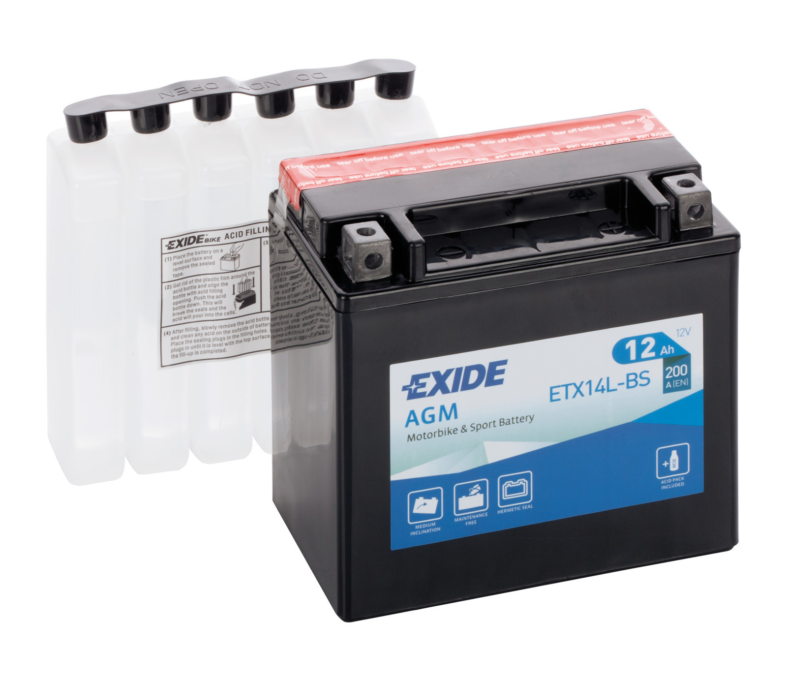 Batteria 12v - Exide Bike Agm - 12 Ah - 200 A