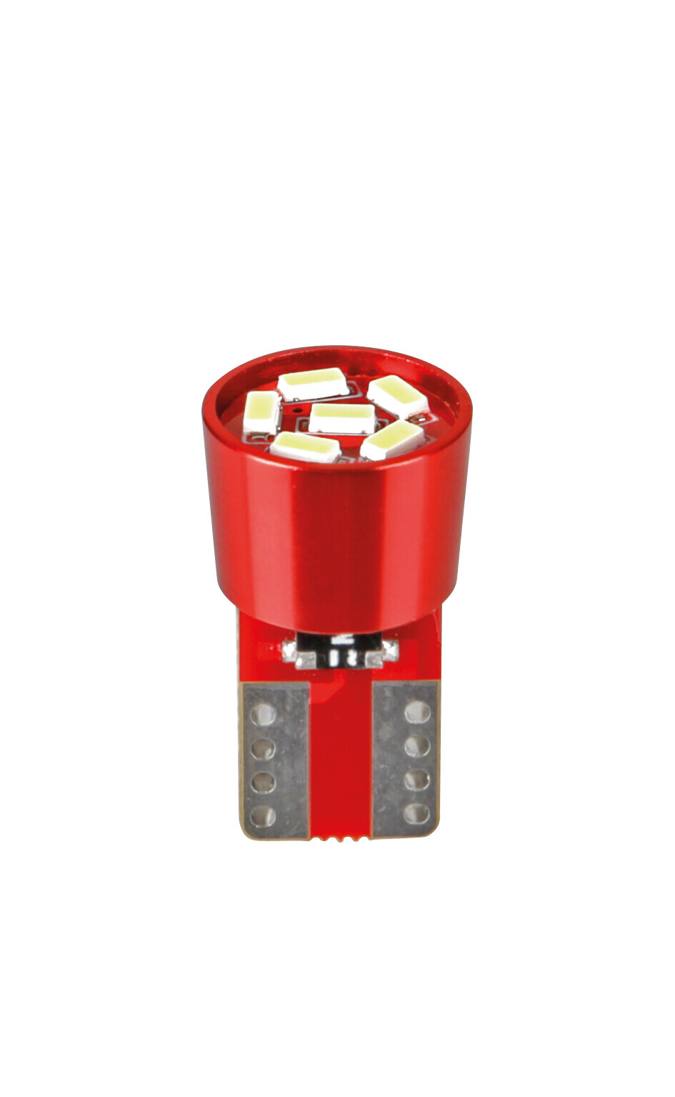 24/30v Led Series - 6 Led Smd - (t10) - W2,1x9,5d - 2 Pz  - Scatola - Rosso - Doppia Polarità - Resistenza Incorporata