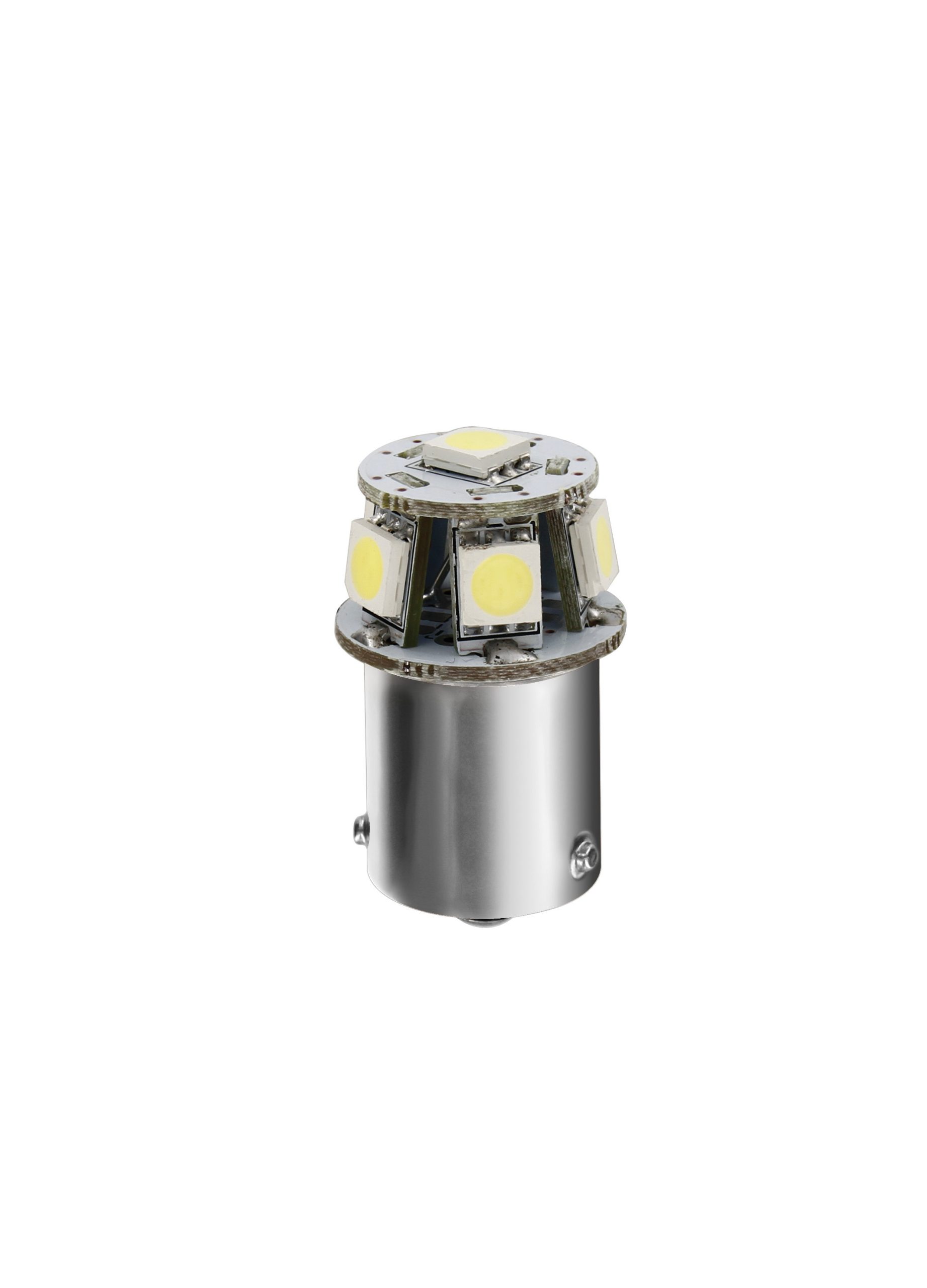 24/28v Led Series - 6 Smd X 3 Chips - (r5W-R10w) - Ba15s - 1 Pz  - Scatola - Bianco - Doppia Polarità