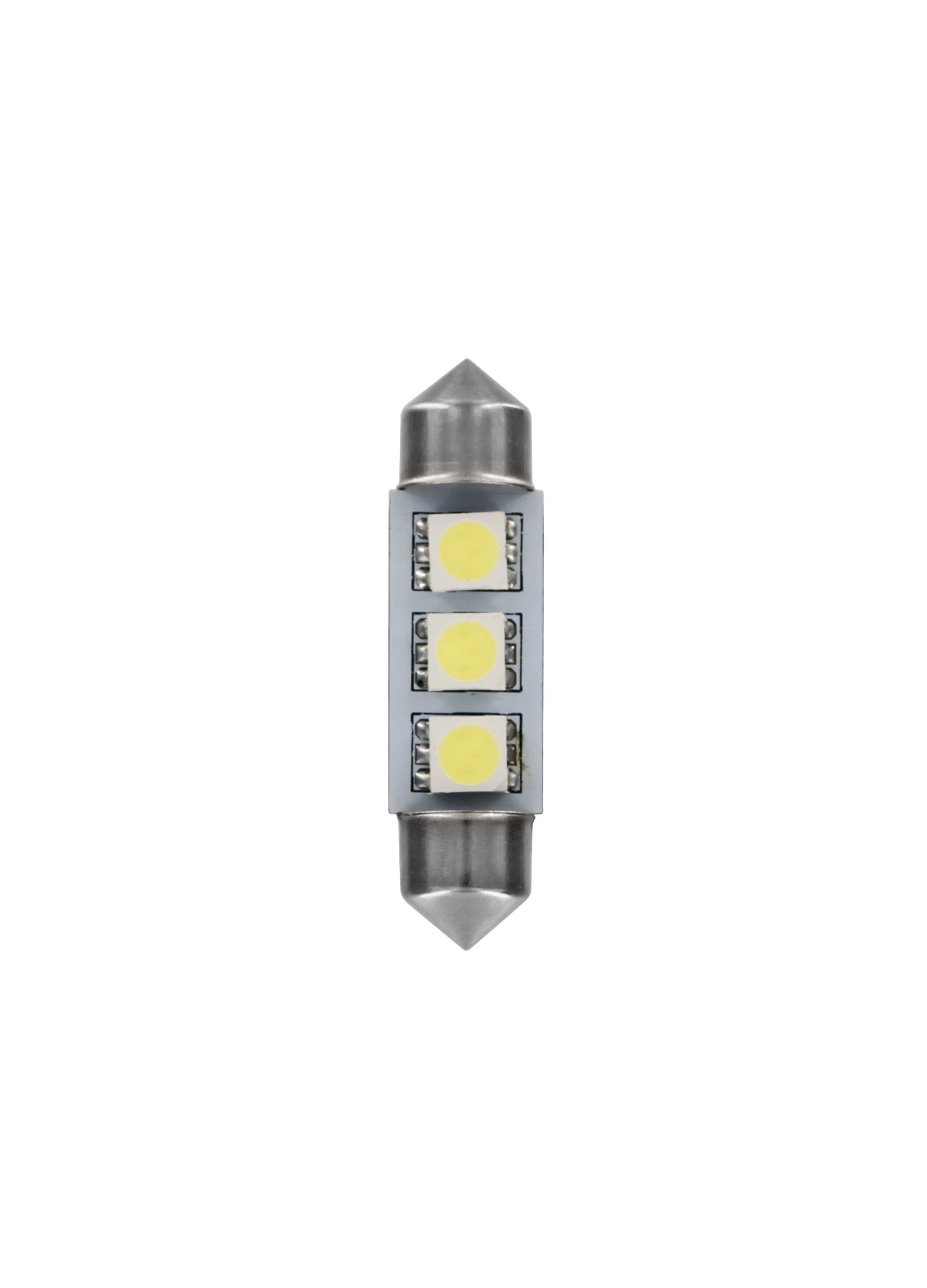 24/28v Led Series - 3 Smd X 3 Chips - 10x39 Mm - Sv8,5-8 - 20 Pz  - Scatola - Bianco - Doppia Polarità