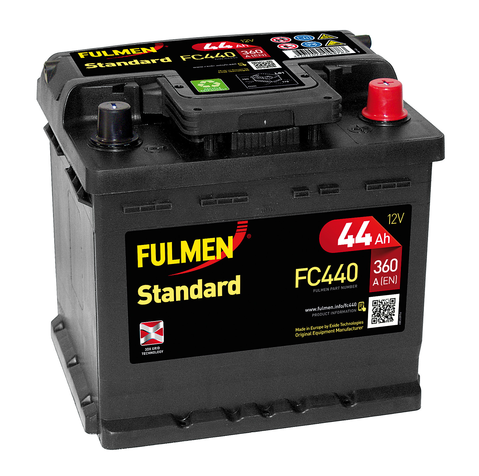 Batteria 12v - Fulmen Standard - 44 Ah - 360 A - L01