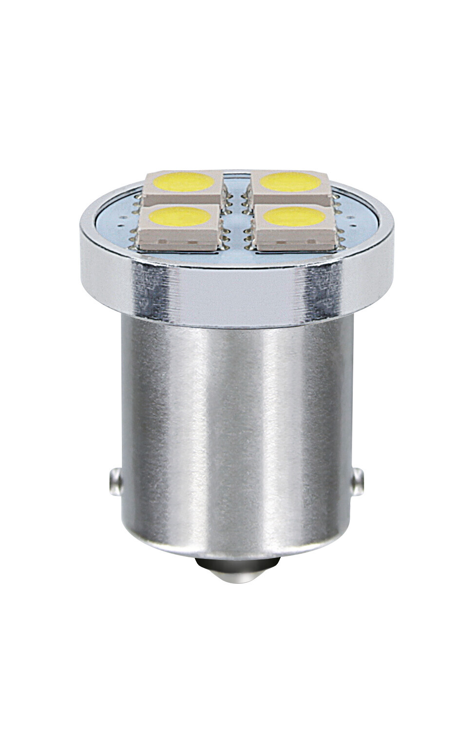 24v Led Series - 4 Smd X 1 Chip - (p21w) - Ba15s - 20 Pz - Scatola - Bianco - Doppia Polarità