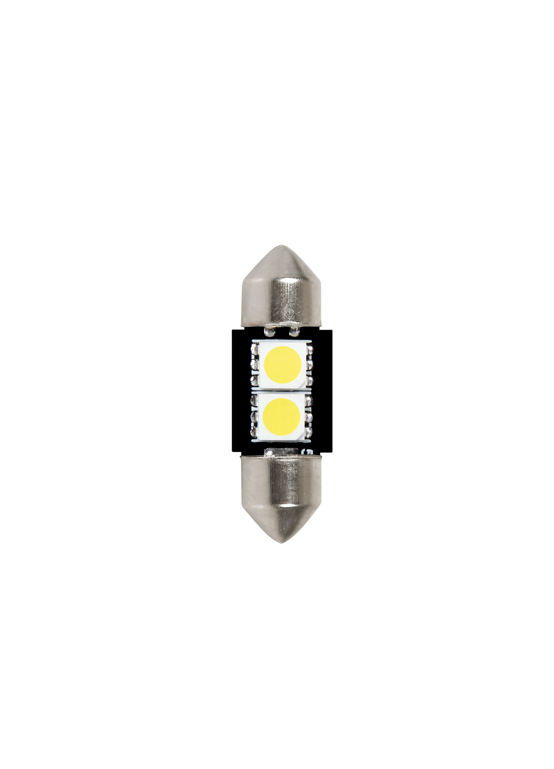 24/28v Led Series - 2 Smd X 3 Chips - 10x31 Mm - Sv8,5-8 - 2 Pz  - D/blister - Bianco - Doppia Polarità