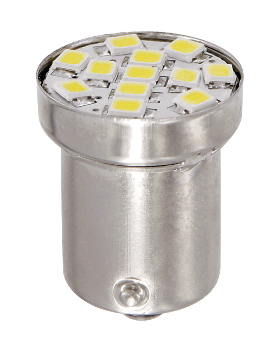 24/28v Led Series - 12 Smd X 1 Chip - (r5W-R10w) - Ba15s - 20 Pz  - Scatola - Bianco - Doppia Polarità