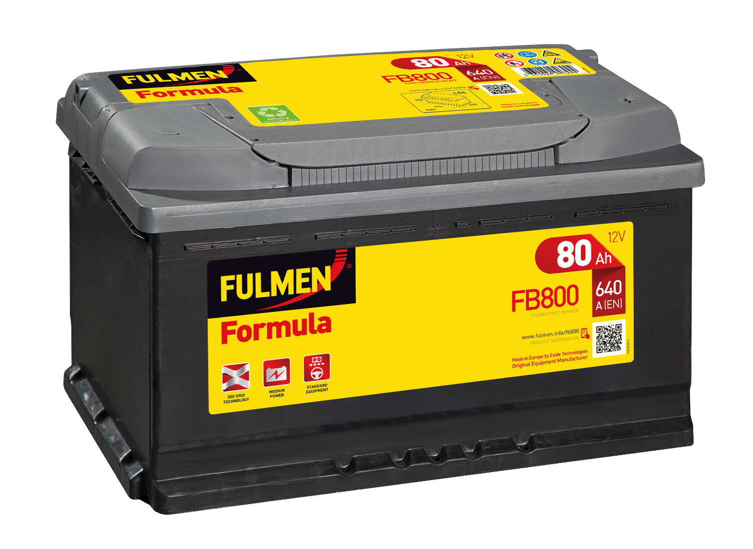 Batteria 12v - Fulmen Formula - 80 Ah - 640 A - L04