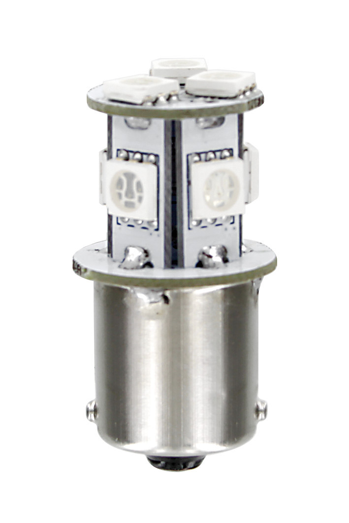 24/28v Led Series - 8 Smd X 3 Chips - (p21w) - Ba15s - 1 Pz  - Scatola - Bianco - Doppia Polarità