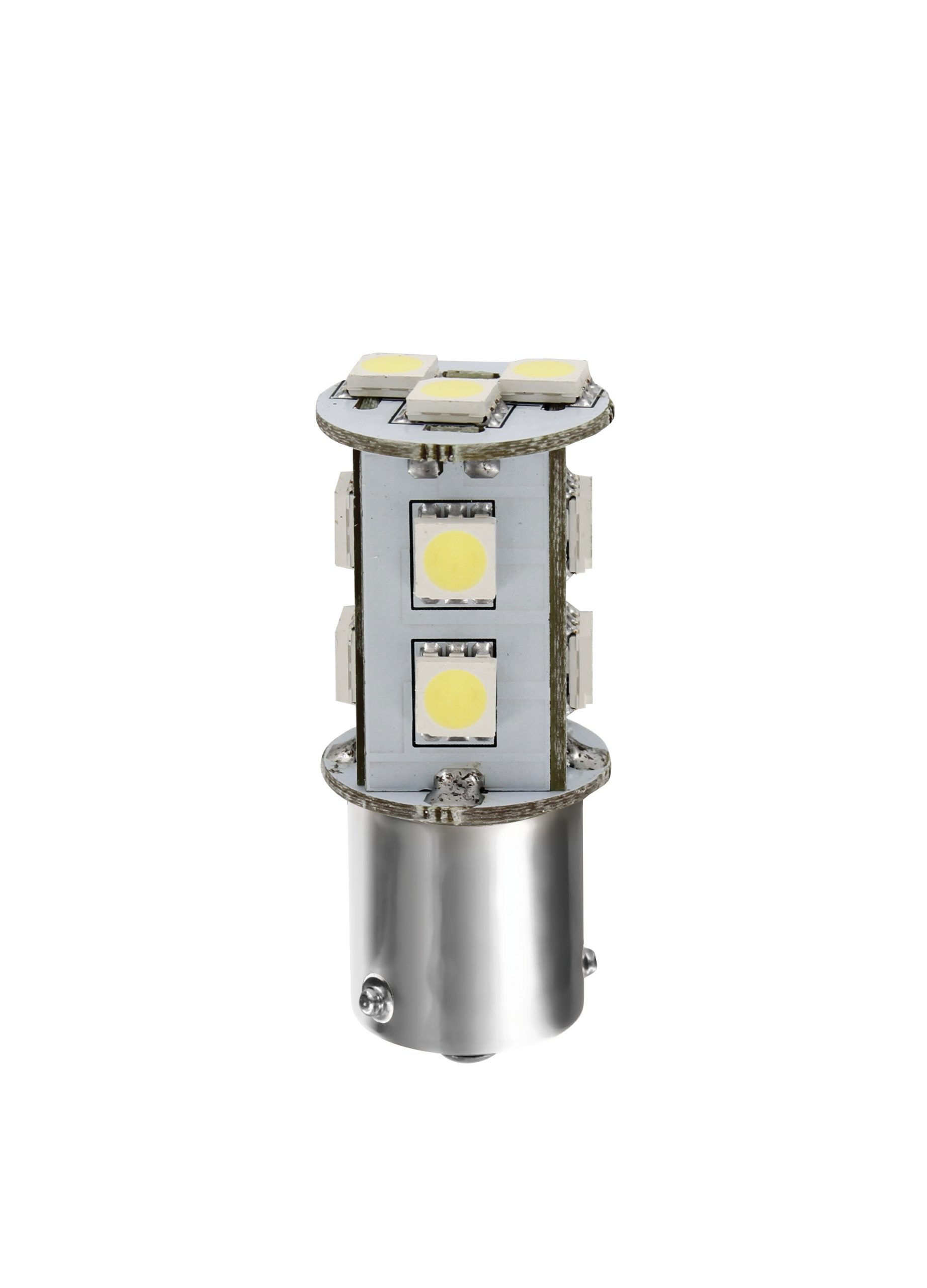24/28v Led Series - 11 Smd X 3 Chips - (p21w) - Ba15s - 1 Pz  - Scatola - Bianco - Doppia Polarità