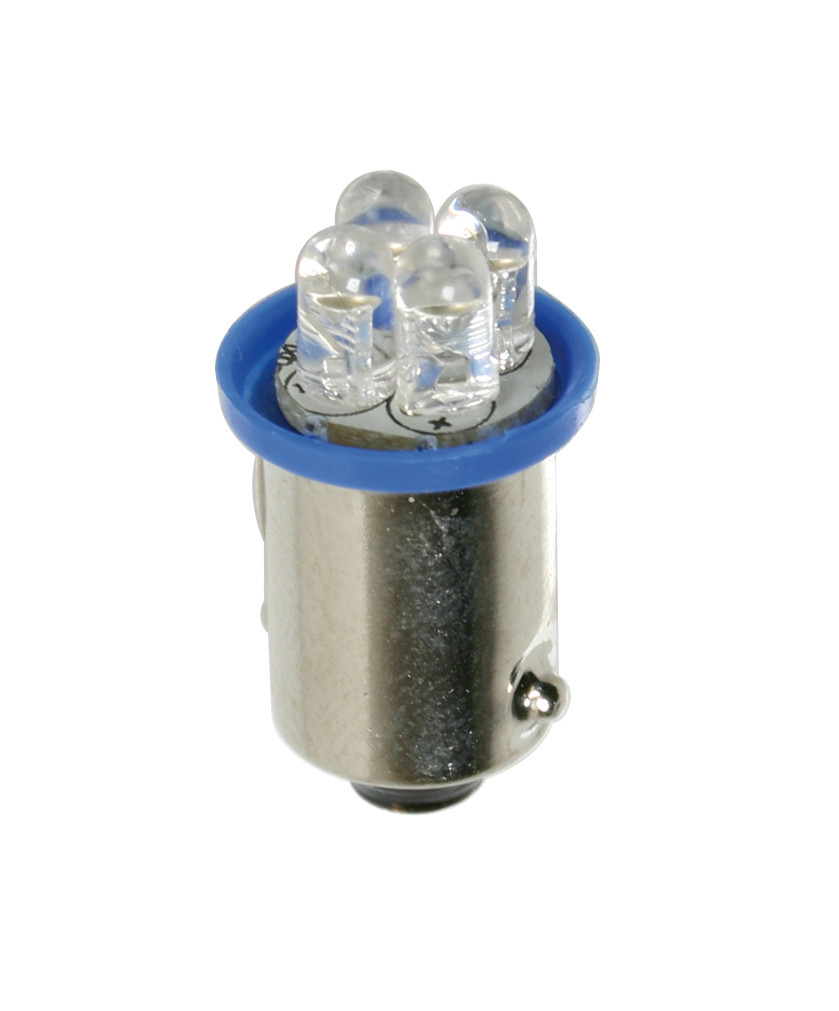 24v Led Series - 4 Led - (t4w) - Ba9s - 2 Pz - D/blister - Blu