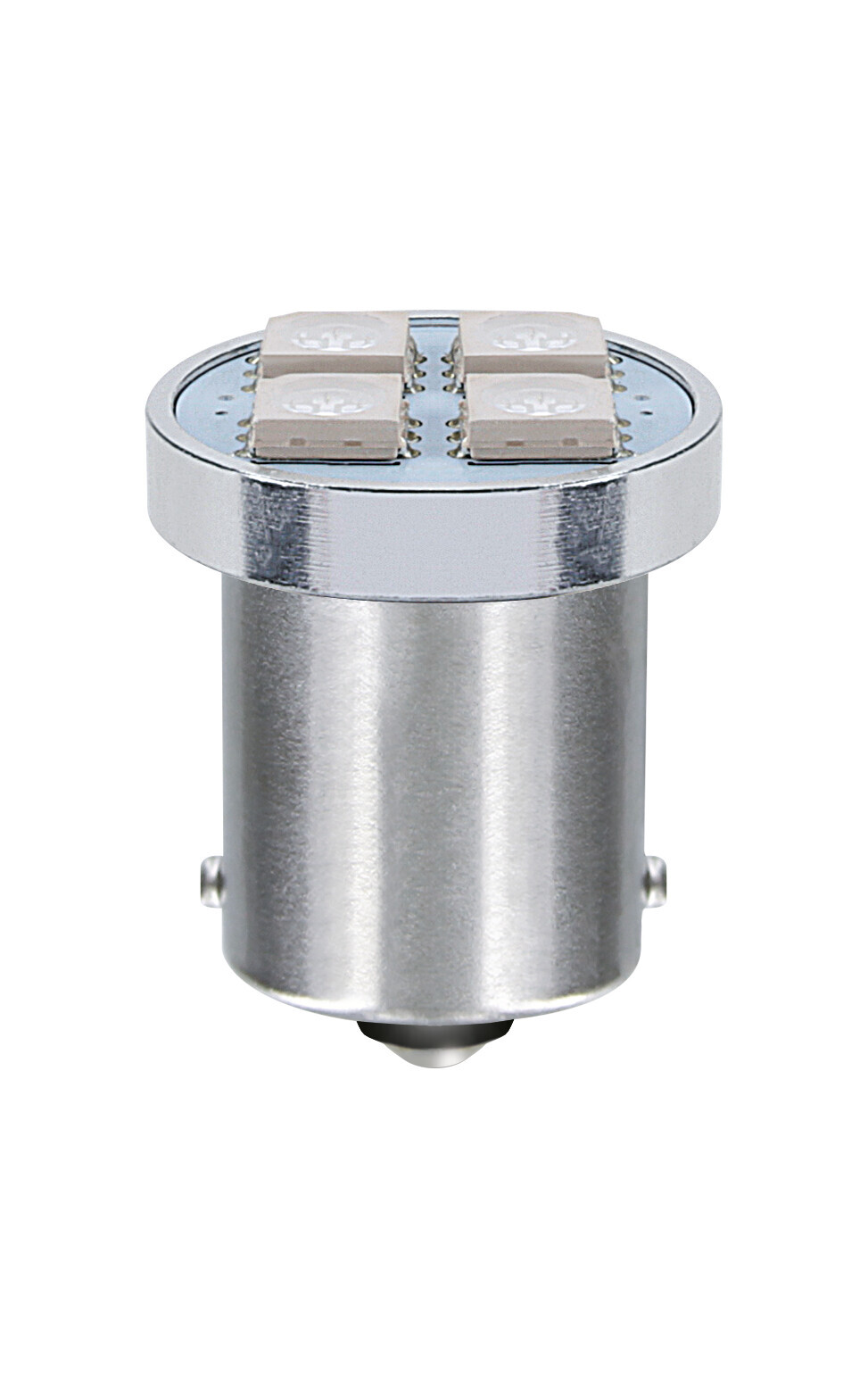 24v Led Series - 4 Smd X 1 Chip - (p21w) - Ba15s - 20 Pz - Scatola - Blu - Doppia Polarità