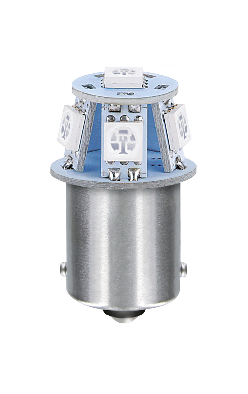 24/28v Led Series - 6 Smd X 1 Chip - (r5w) - Ba15s - 20 Pz  - Scatola - Blu - Doppia Polarità