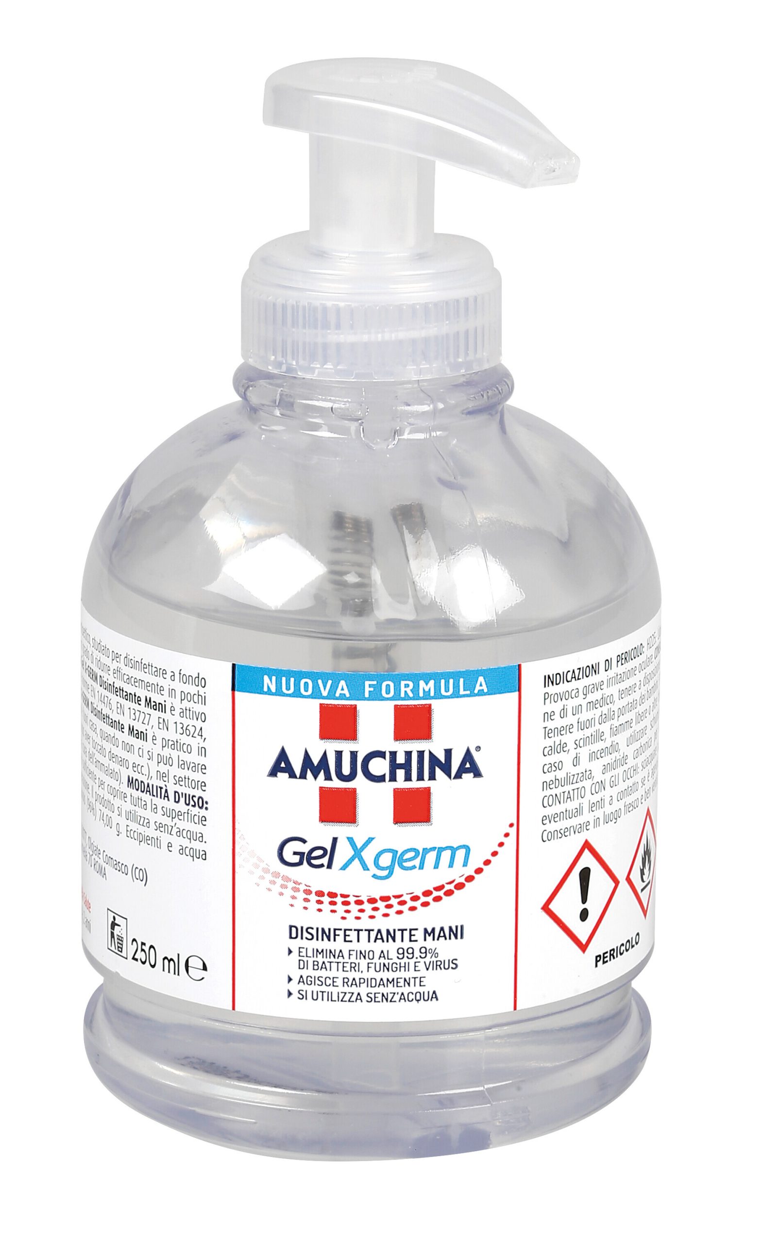 Amuchina Gel X-Germ, Disinfettante Mani, Flacone Con Erogatore - 250 ml