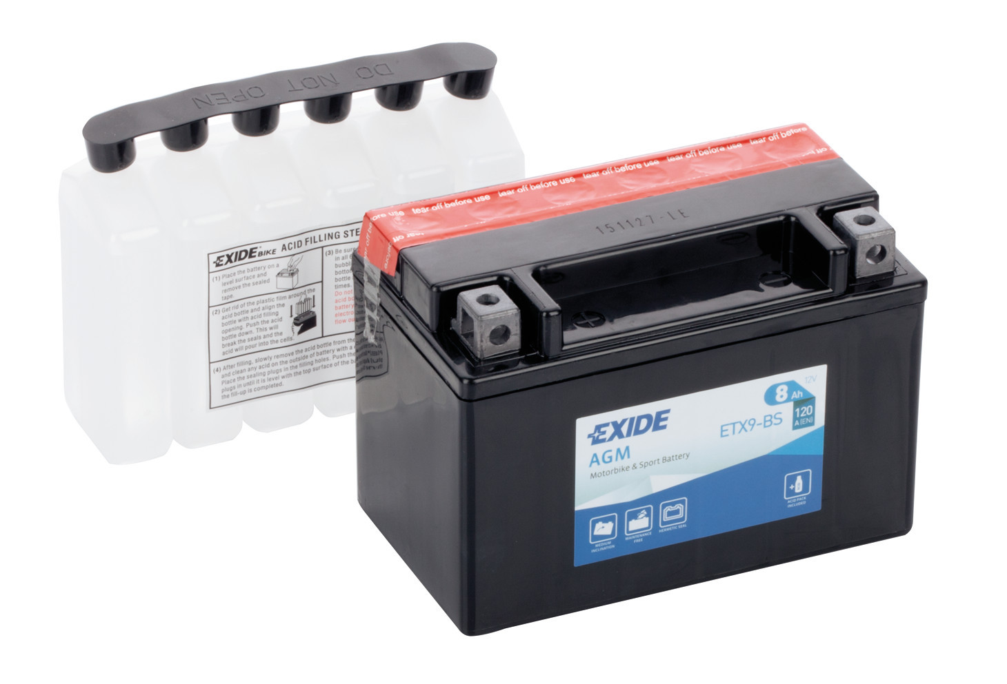 Batteria 12v - Exide Bike Agm - 8 Ah - 120 A