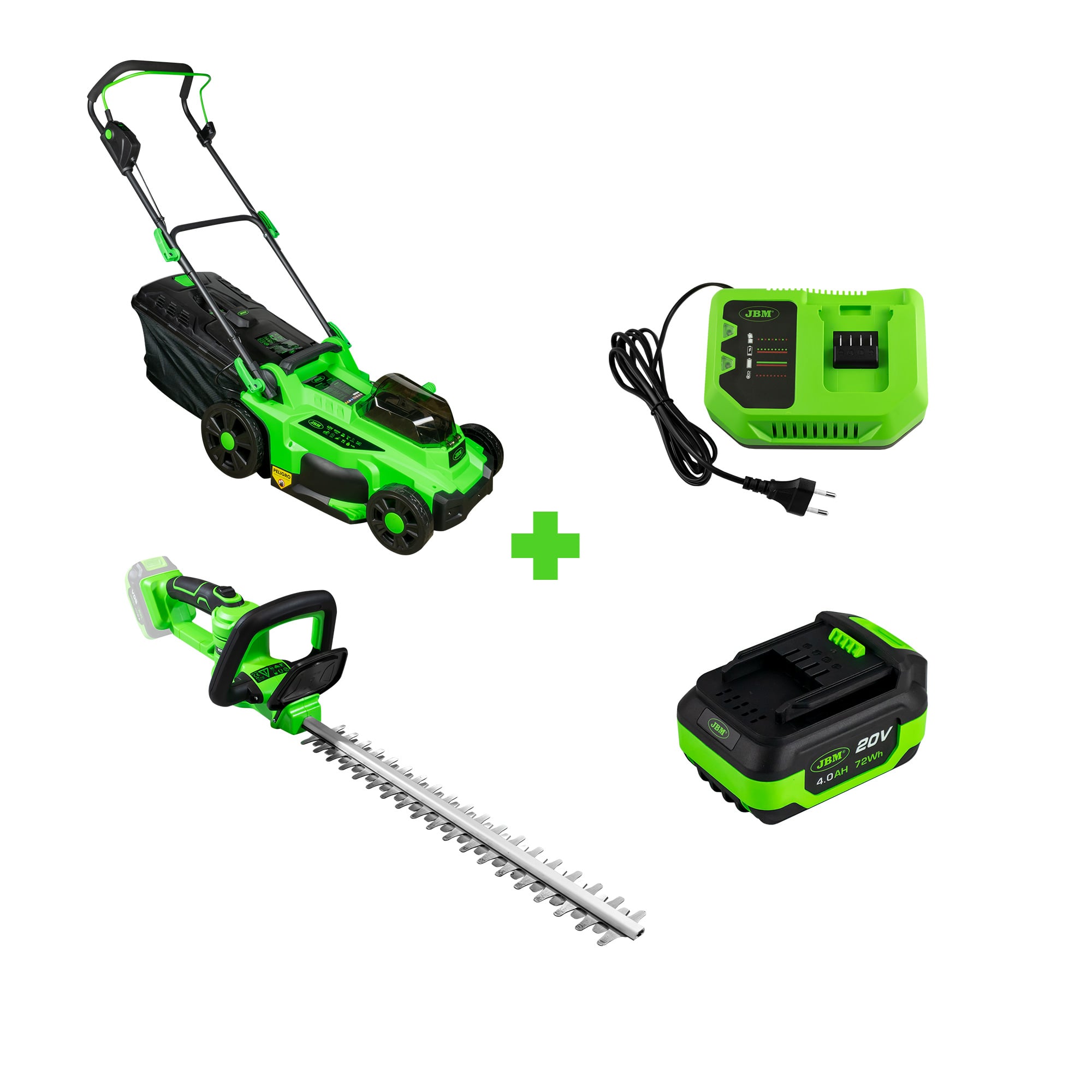 60031 Tagliasiepi A Batteria + 60045 Tosaerba A Batteria + 60016 + 60013