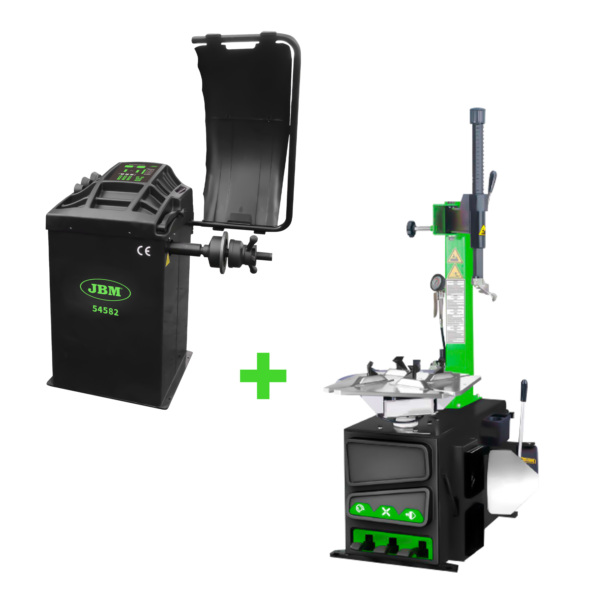 54581 Smontagomme Semiautomatico Con Braccio Oscillante + 54582 Equilibratrice Digitale