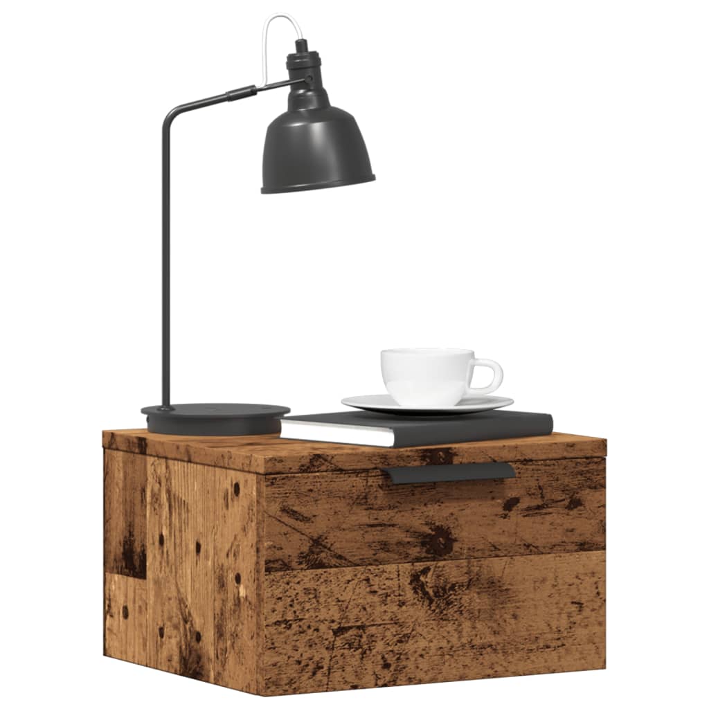 Comodini A Muro 2 Pz Legno Antico 34x30x20 cm