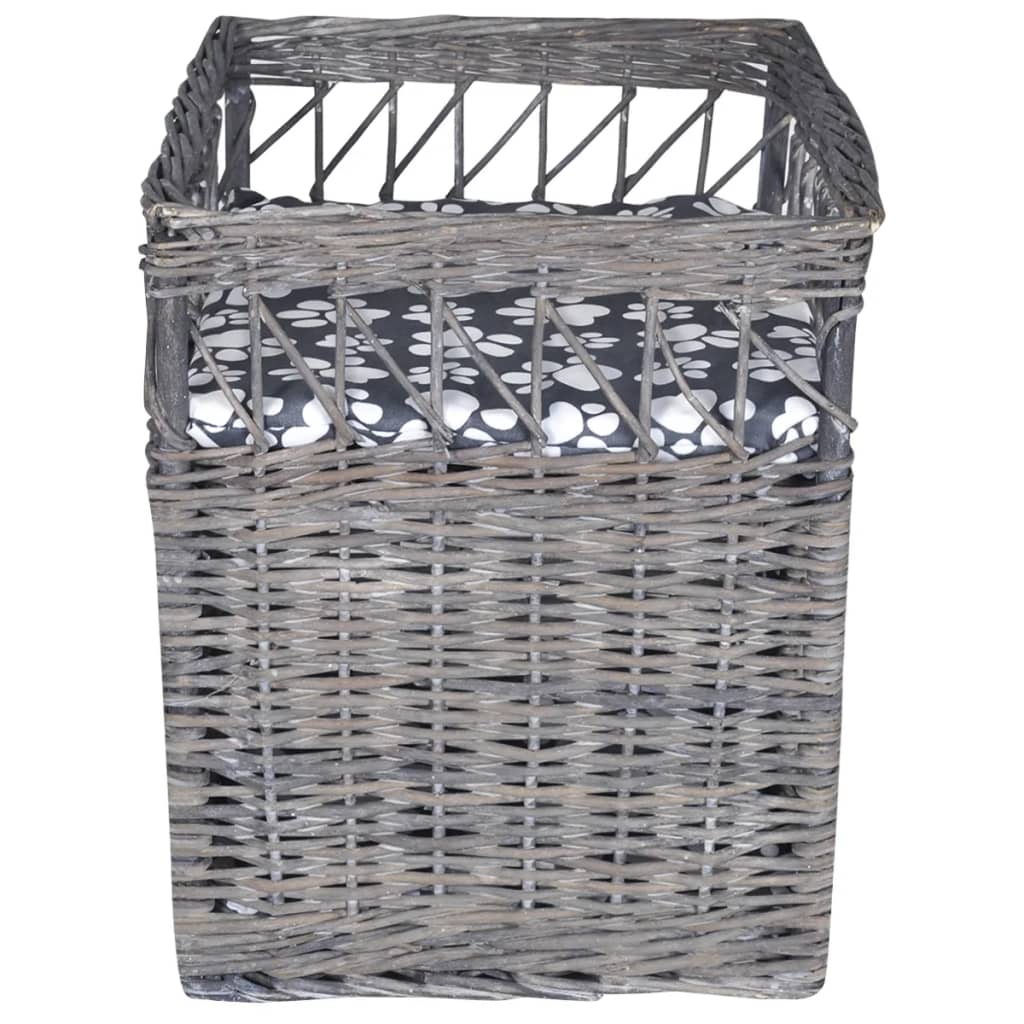 Albero Gatti In Salice Casetta/cuccia/tiragraffi Con Cuscino Quadrato - Image 3