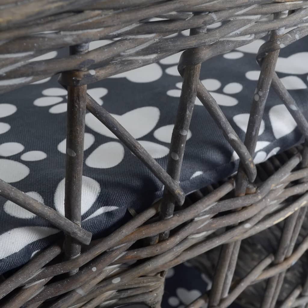 Albero Gatti In Salice Casetta/cuccia/tiragraffi Con Cuscino Quadrato - Image 5