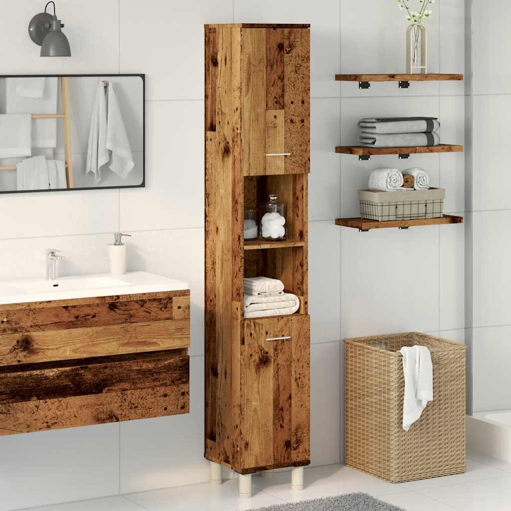 Mobile Da Bagno Legno Antico 30x30x179 Cm In Legno Multistrato - Image 3