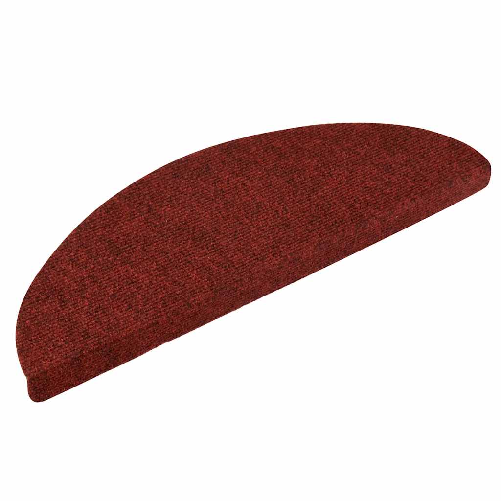 Tappetini Per Scale Autoadesivi 10 Pz 56x17x3 Cm Bordeaux Rosso Semicircolari