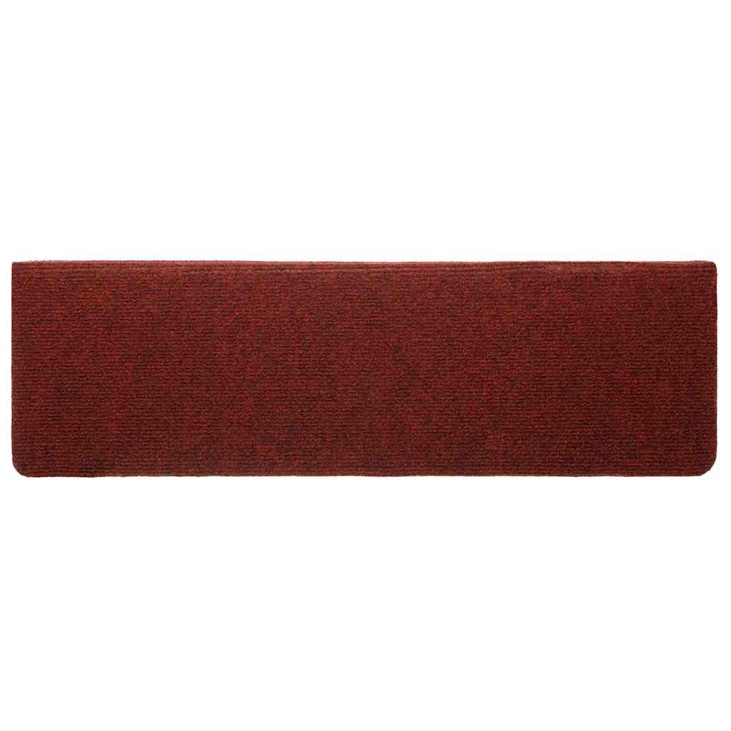 Tappetini Per Scale Autoadesivi 10 Pz 65x21x4 Cm Bordeaux Rosso Bordo Rettangolare - Image 4