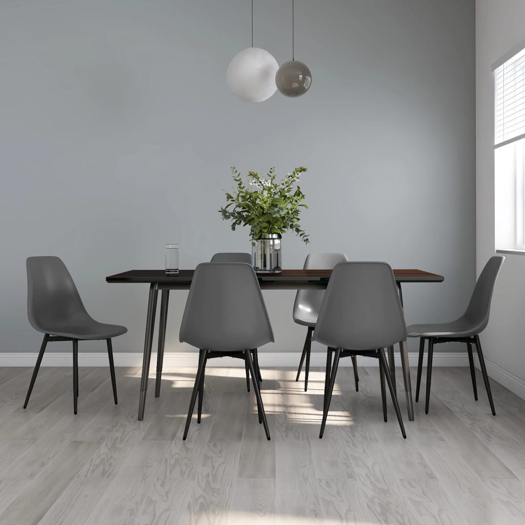 Sedie Da Pranzo 6 Pz Grigie In pp