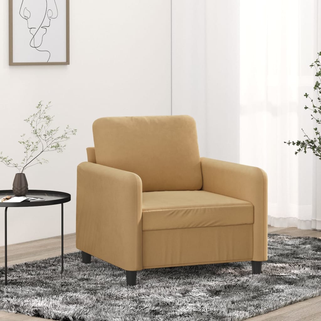 Poltrona Marrone 60 Cm Velluto