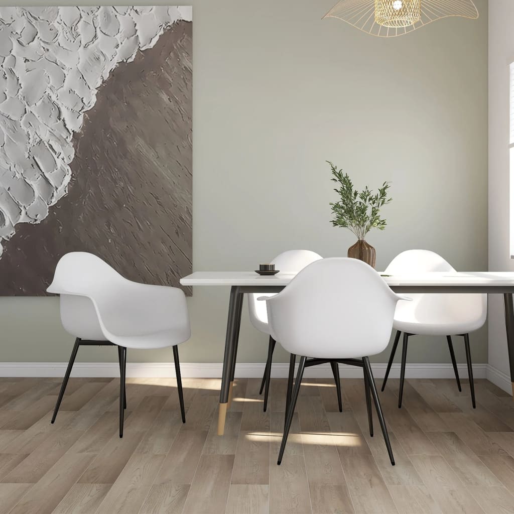 Sedie Da Pranzo 4 Pz Bianche In pp