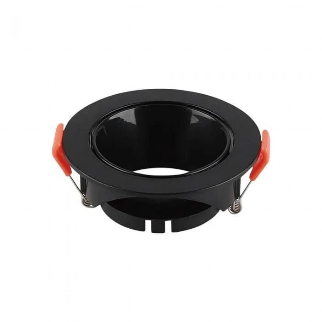 Gu10 Fitting Round Black Frame + Black Reflector