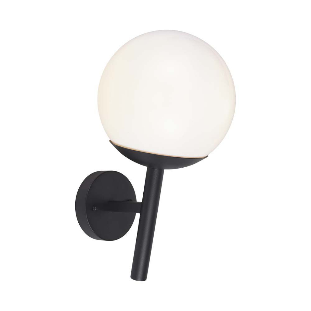 Wall Lamp 1*e27 Matt Black Opal Plastic C Ball Down