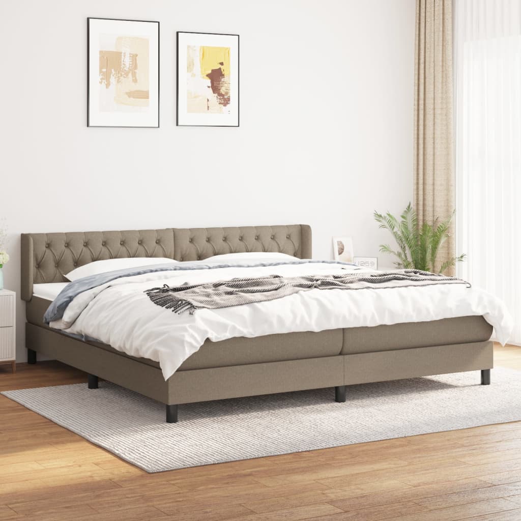 Giroletto A Molle Con Materasso Tortora 200x200 Cm In Tessuto
