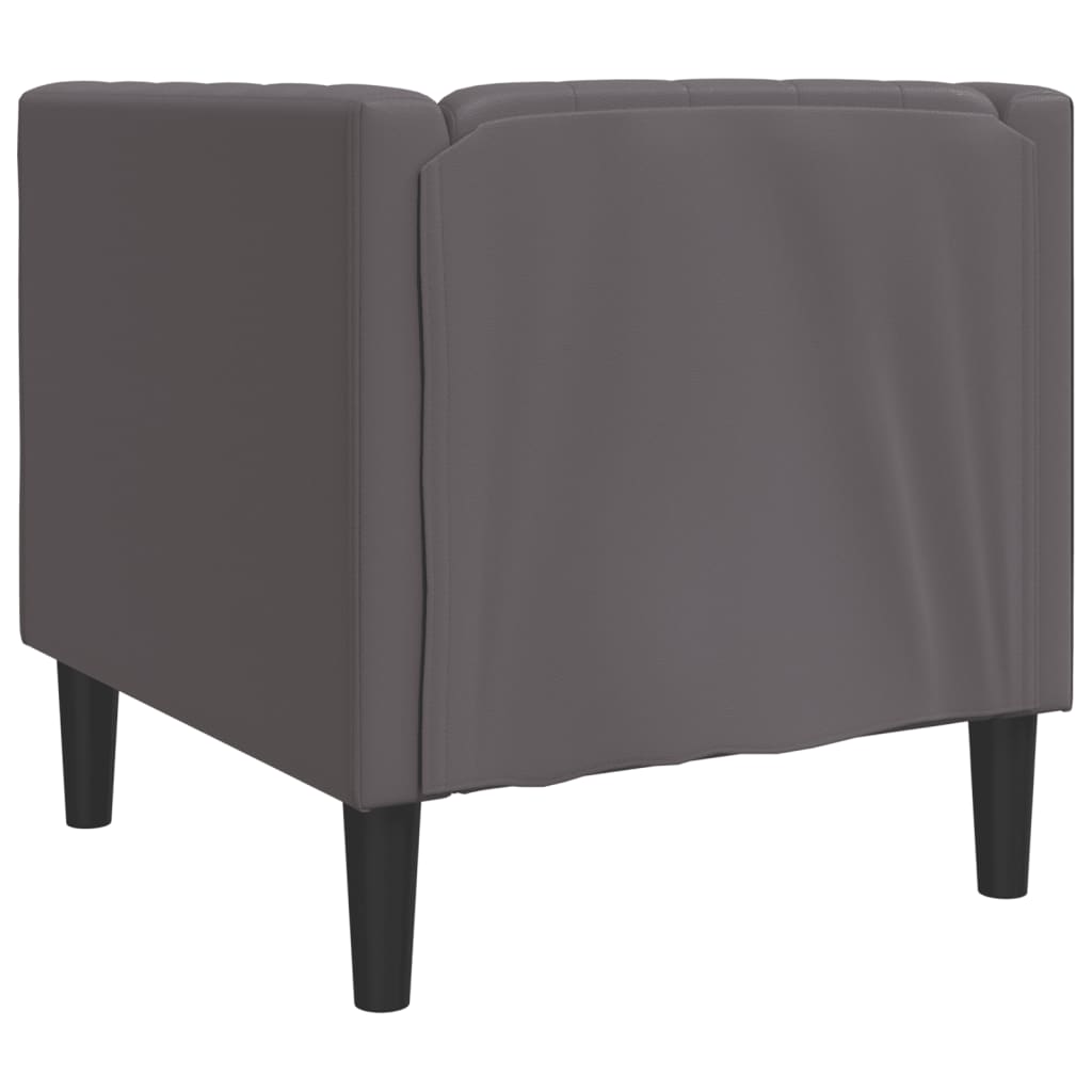 Poltrona Chesterfield Grigia In Similpelle - Image 6