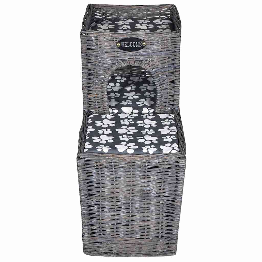 Albero Gatti In Salice Casetta/cuccia/castello/tiragraffi Con Cuscino - Image 4