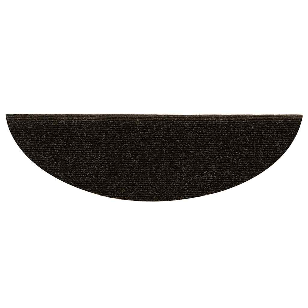 Tappetini Per Scale Autoadesivi 15 Pz 56x17x3 Cm Marrone Scuro Semicircolari - Image 5