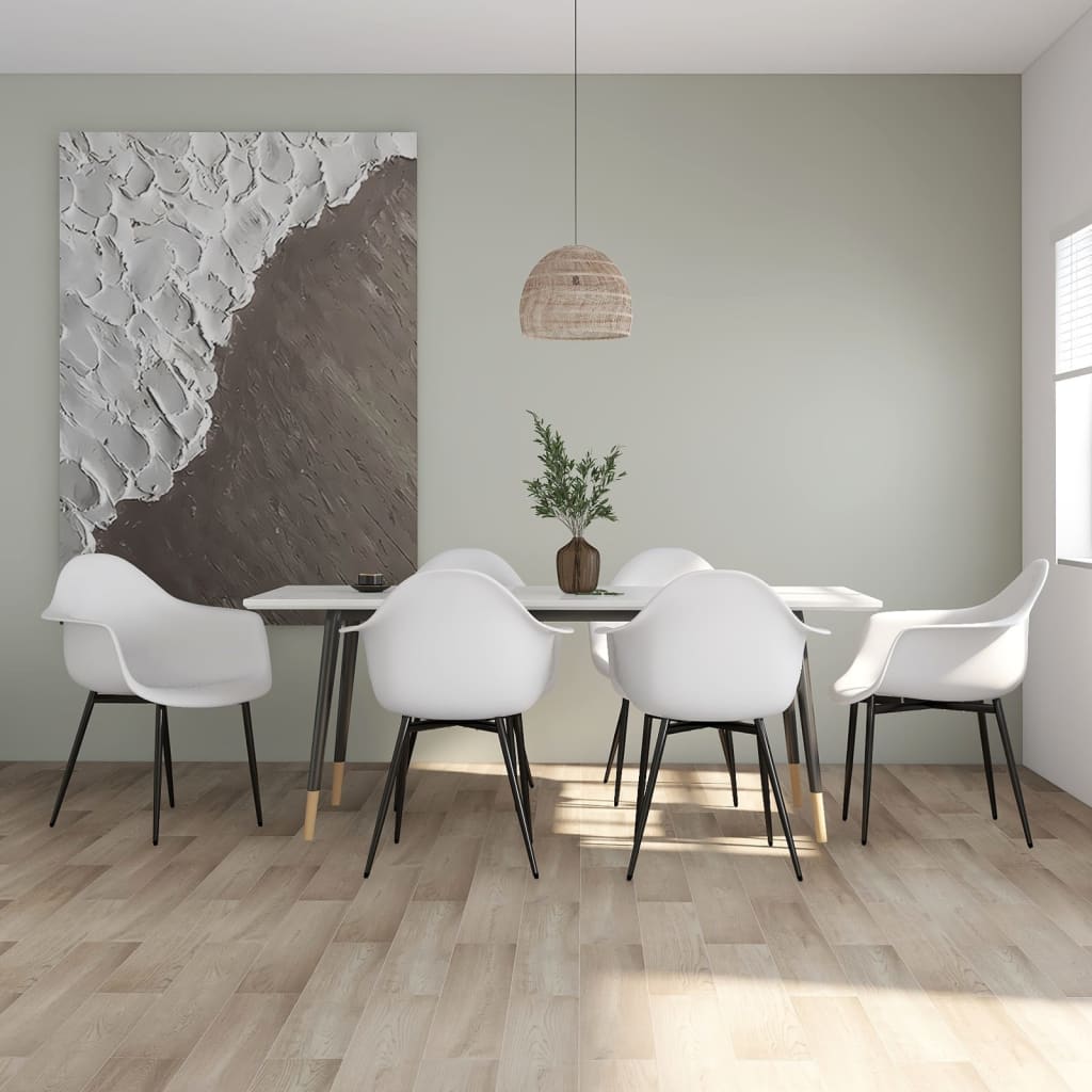 Sedie Da Pranzo 6 Pz Bianche In pp