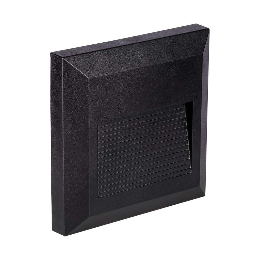 2w Led Step Light Black Body Square 4000k