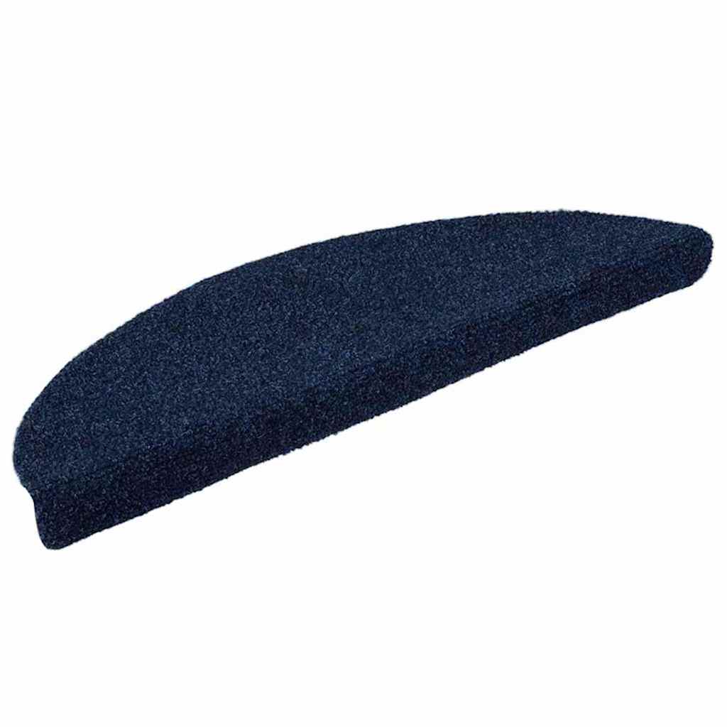 Tappetini Per Scale Autoadesivi 10 Pz 56x17x3 Cm Blu Navy Semicircolari