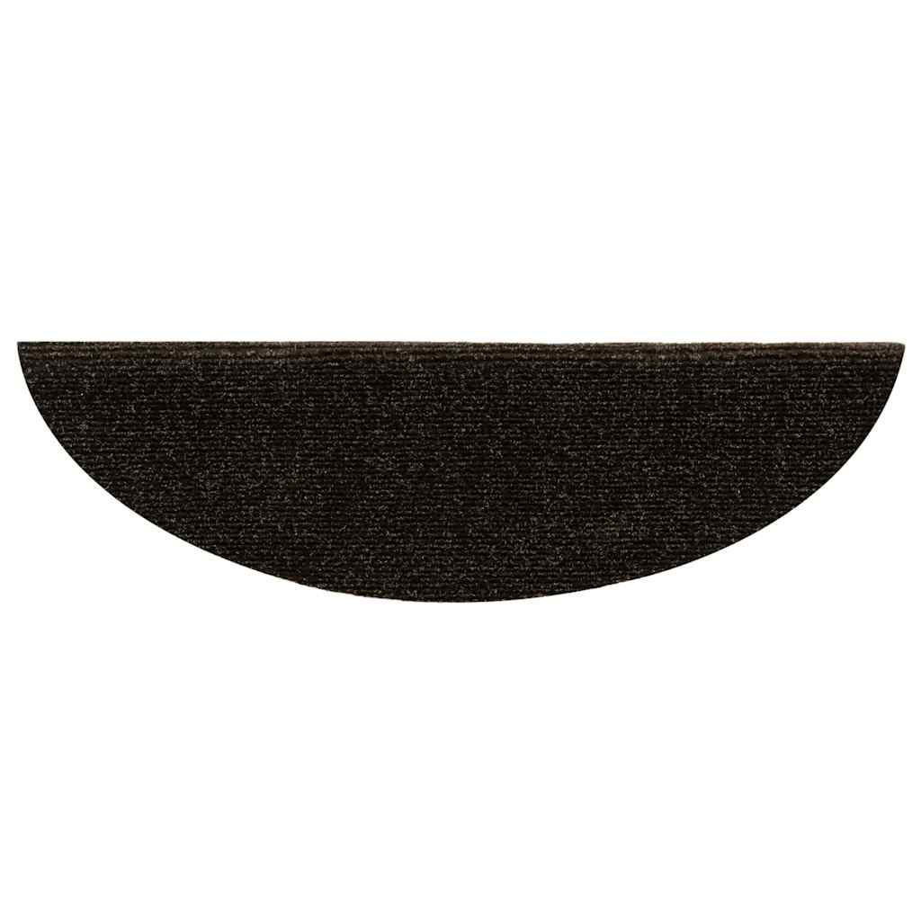 Tappetini Per Scale Autoadesivi 30 Pz 56x17x3 Cm Marrone Scuro Semicircolari - Image 5