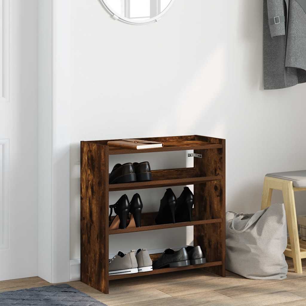 Scarpiera Rovere Fumo 60x25x62 Cm In Legno Multistrato - Image 3