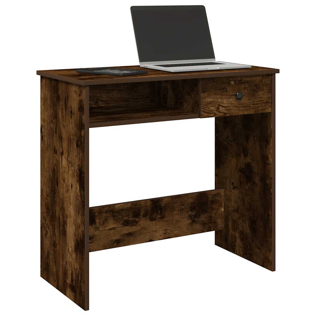 Scrivania Rovere Fumo 80x40x75 Cm In Legno Multistrato