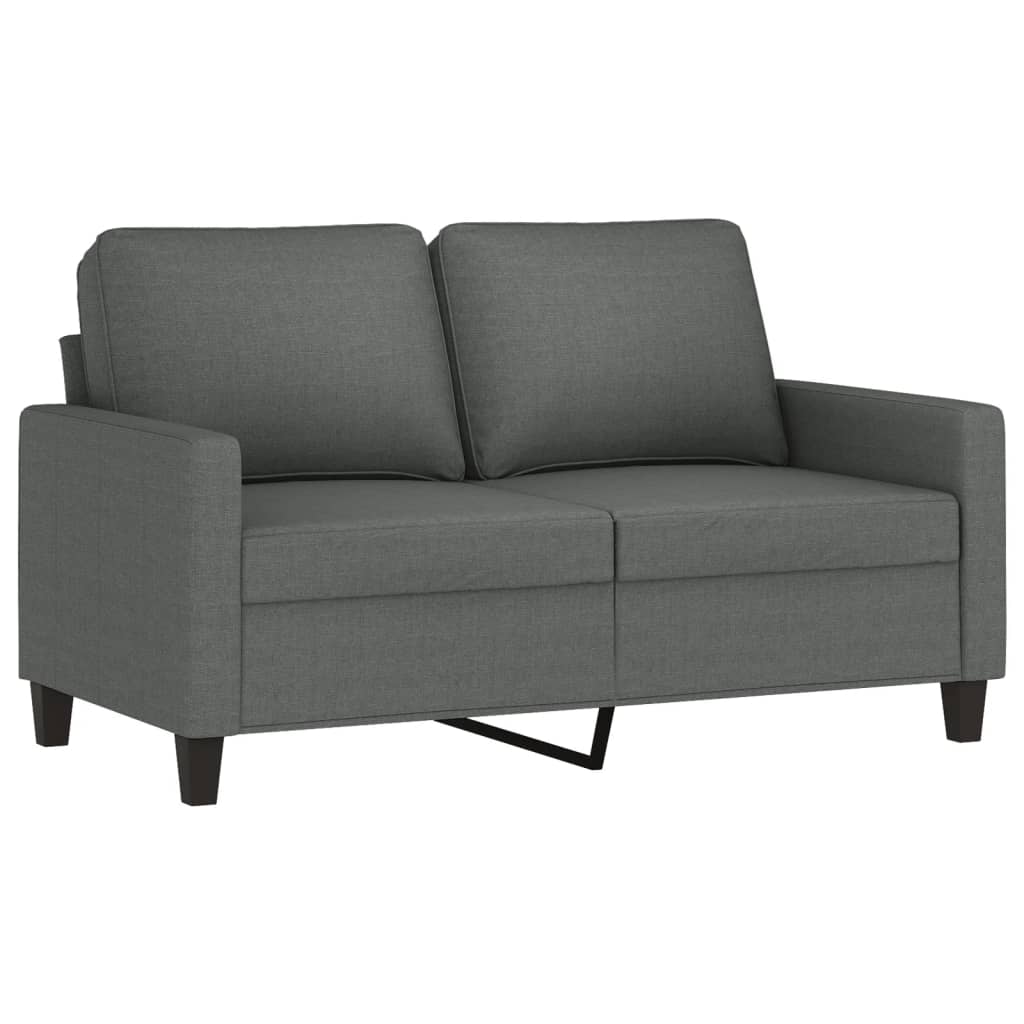 Set Di Divani 2 Pz Con Cuscini Grigio Scuro In Tessuto - Image 3
