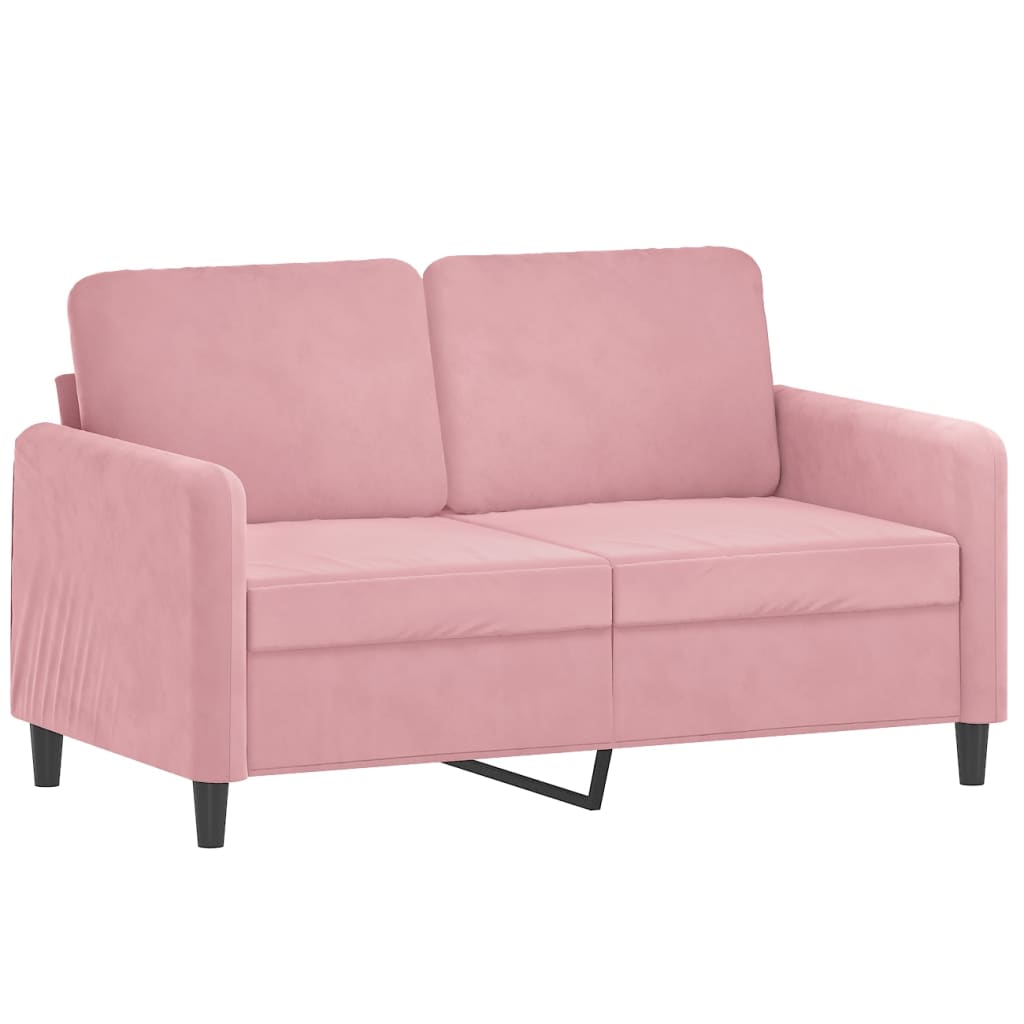 Set Di Divani 2 Pz Rosa In Velluto - Image 3