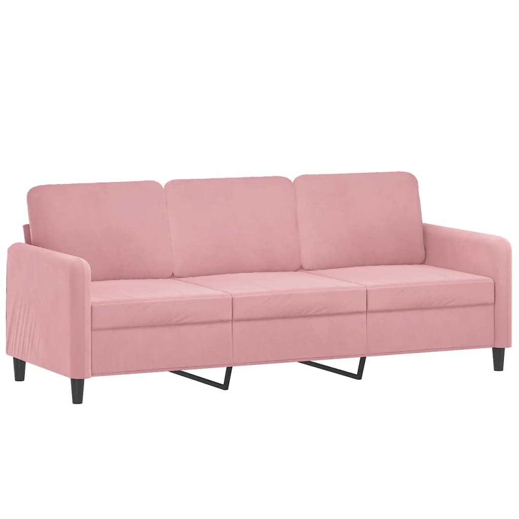 Set Di Divani 2 Pz Rosa In Velluto - Image 4