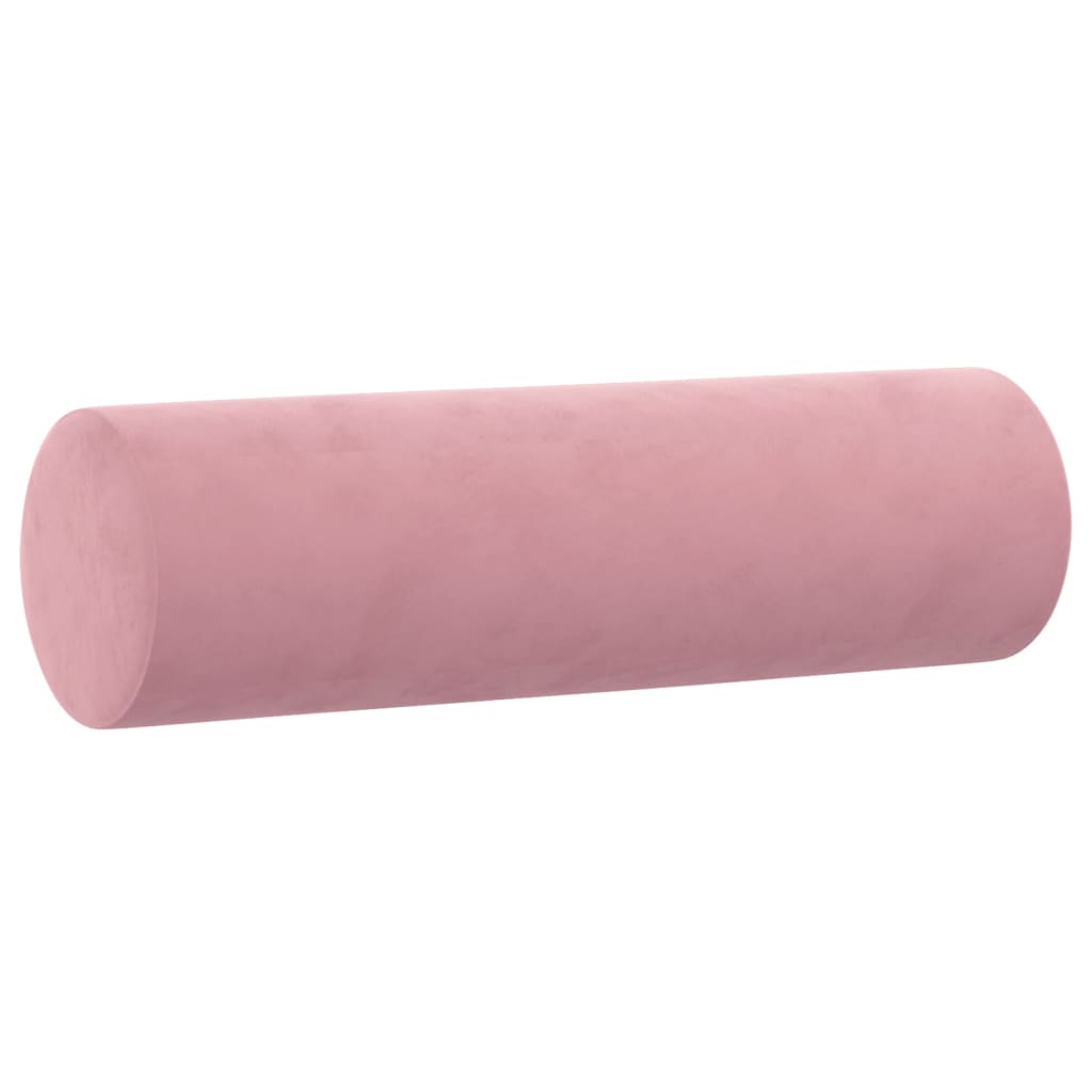 Set Di Divani 2 Pz Con Cuscini Rosa In Velluto - Image 5