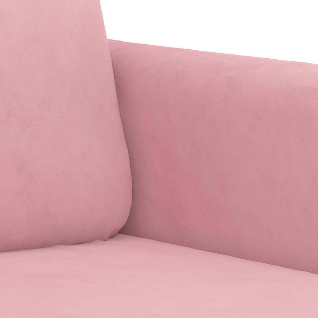 Set Di Divani 2 Pz Con Cuscini Rosa In Velluto - Image 6