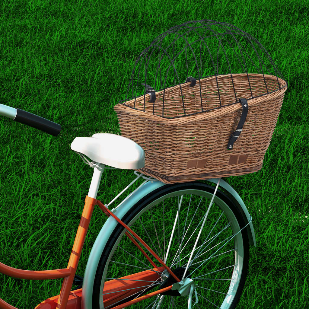 Cestino Posteriore Bici E Copertura 55x31x36cm Salice Naturale