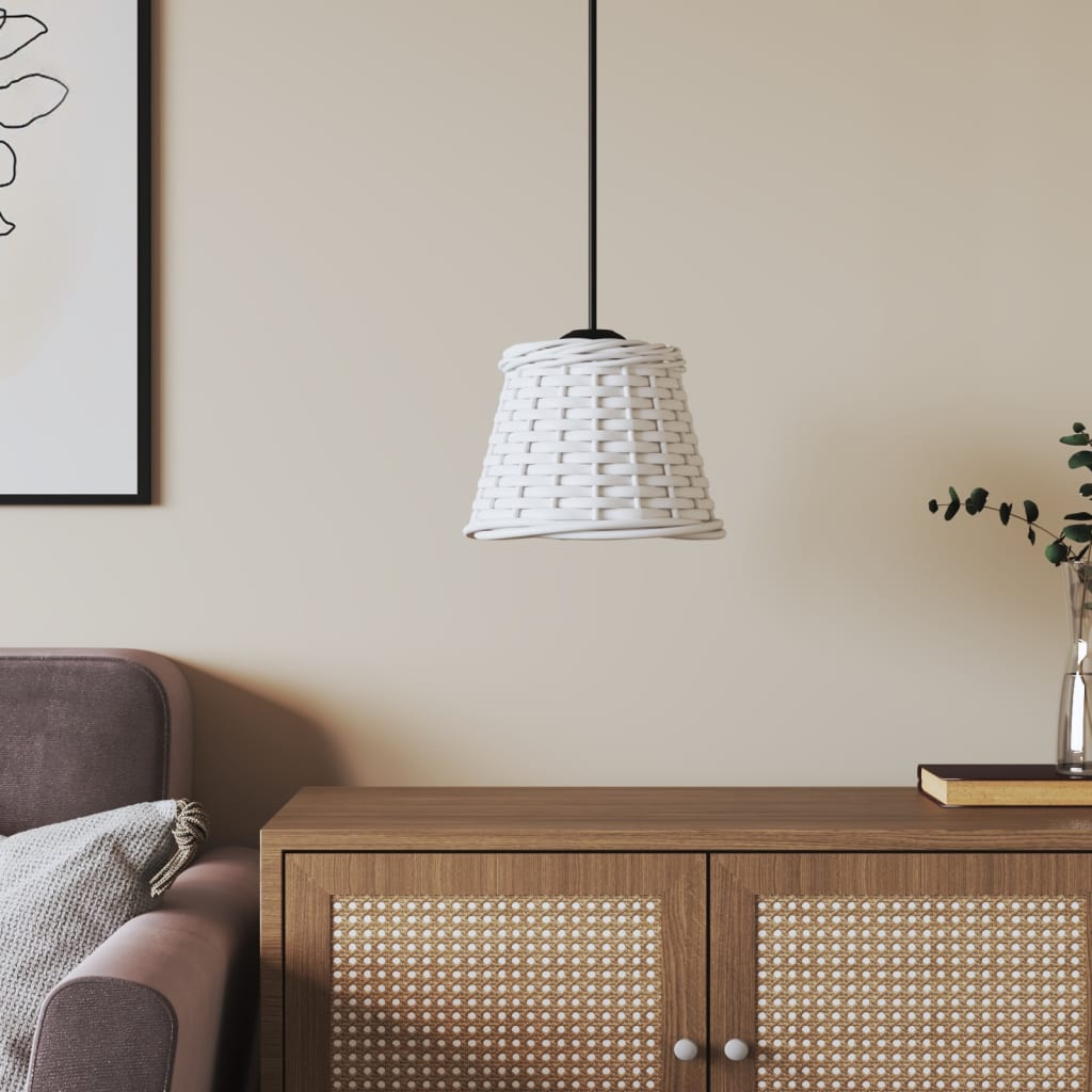 Paralume Da Soffitto Bianco Ø15x12 Cm In Vimini
