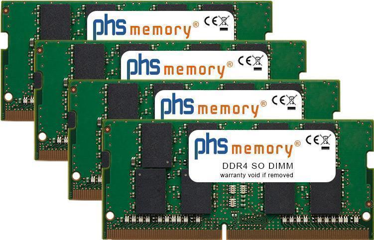 PhS-Memory 128gb (4x32gb) Kit Ram Speicher Passend Für Dell Precision 7710 Ddr4 So Dimm 2666mhz Pc4-2666V-S (sp396140)