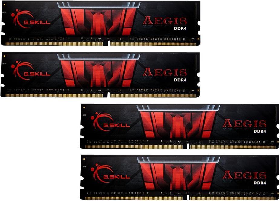 G.skill Aegis - Ddr4 - 64 Gb: 4 X 16 Gb - Dimm 288-Pin - 3200 Mhz / Pc4-25600 - Cl16 - 1.35 V - Ungepuffert - NoN-Ecc (f4-3200c16Q-64gis)